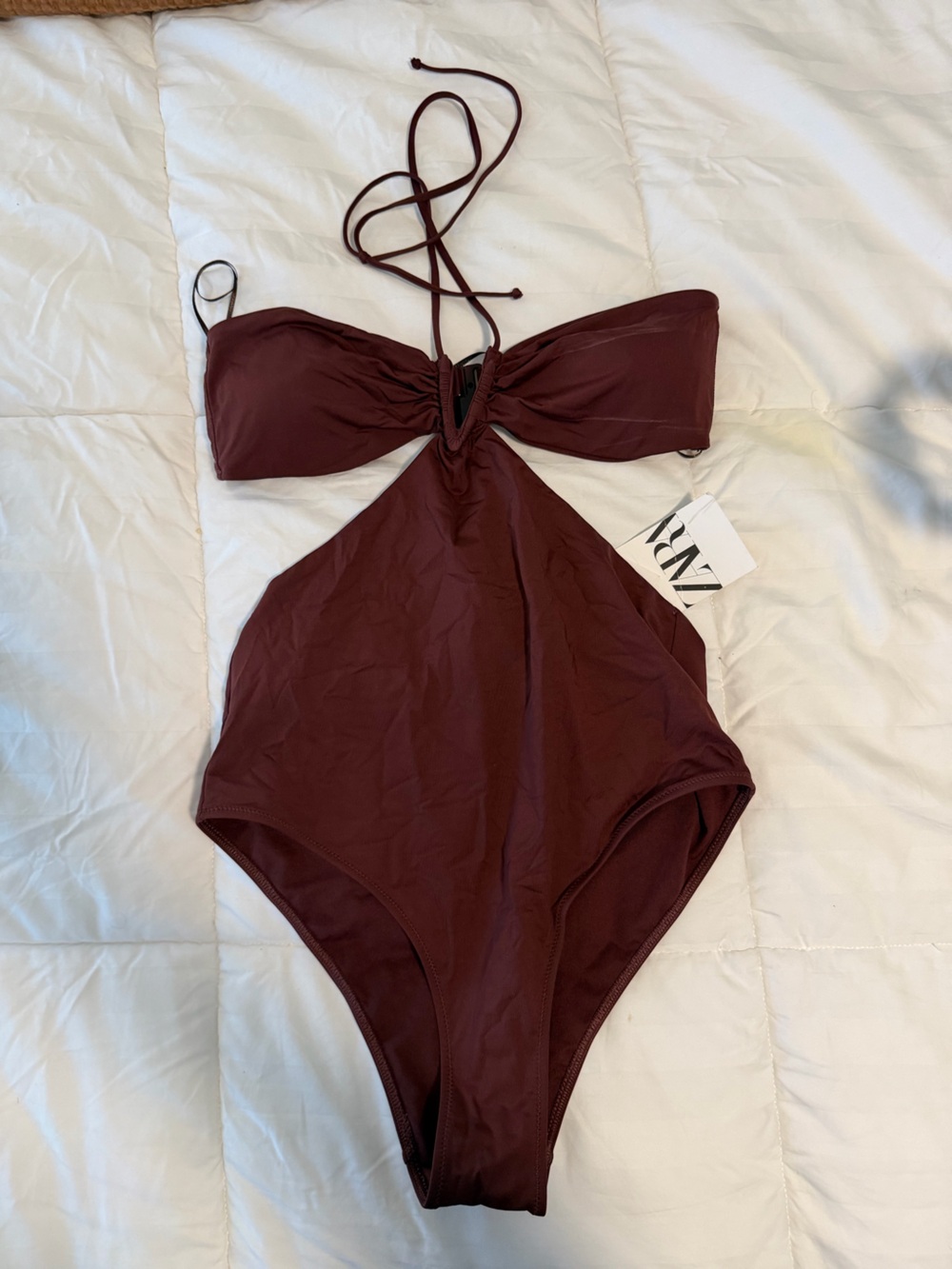Zara Burgundy One-Piece Swimsuit